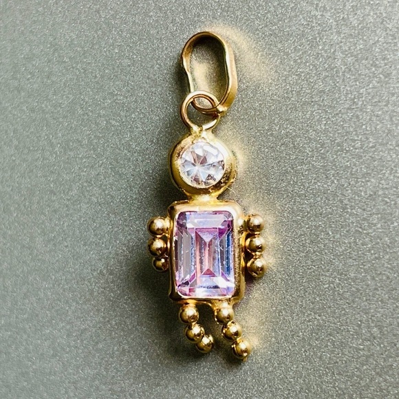 14K & 10k Gold Birthstone Girl Boy Charm Pendant Amethyst Peridot Alexan… - Picture 8 of 9